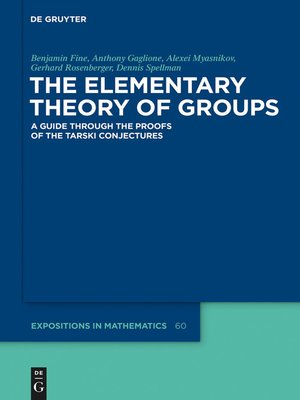 cover image of The Elementary Theory of Groups